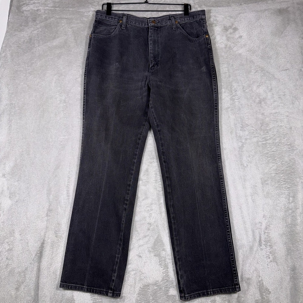 Vintage Wrangler Jeans Black 936WBK Cowboy Cut Mens 35x31 (Tag36x32) Made In USA